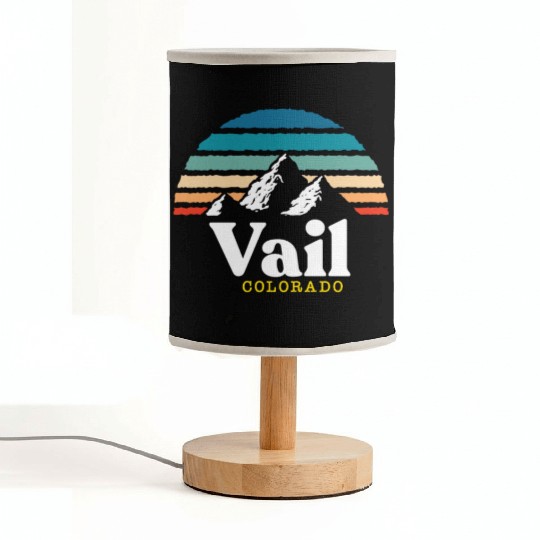 Vail Colorado Usa Ski Resort 1980S Retro Gift Fabric Lamps