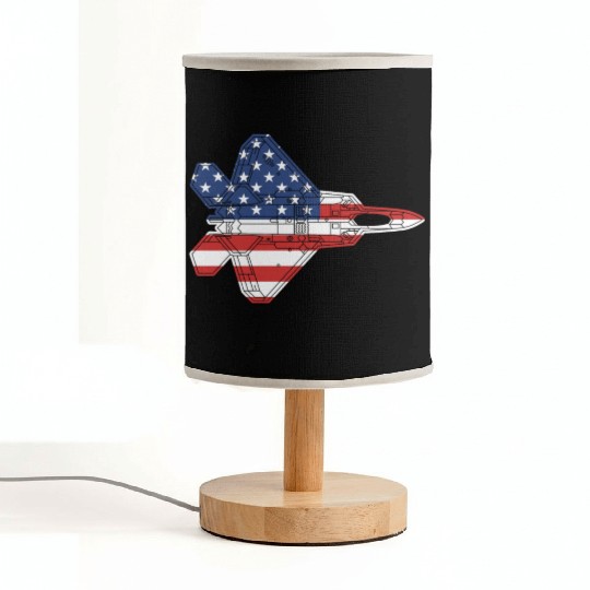 F-22 Raptor Fighter Jet Airplane American Flag F22 Fabric Lamps