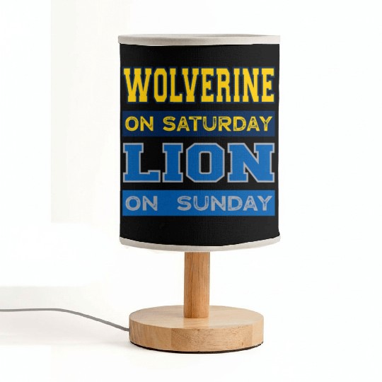 Wolverine on Saturday Lion on Sunday Detroit Fabric Lamps