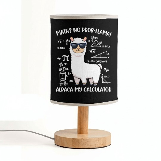 Math Llama Funny Teacher Gift Fabric Lamps