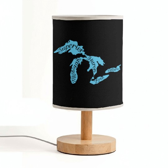 Great Lakes Michigan Detroit Michigan Great Lake Fabric Lamps