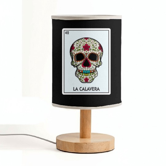 La Calavera Lottery The Skull Card Mexican Lottery Fabric Lamps