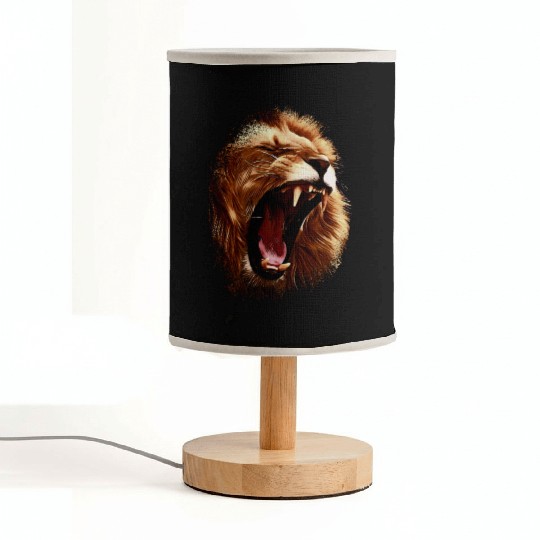 angry roaring lion | lions head Fabric Lamps