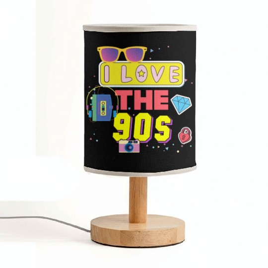 I Love The 90s Vintage 1990s Men Women 90's Fabric Lamps
