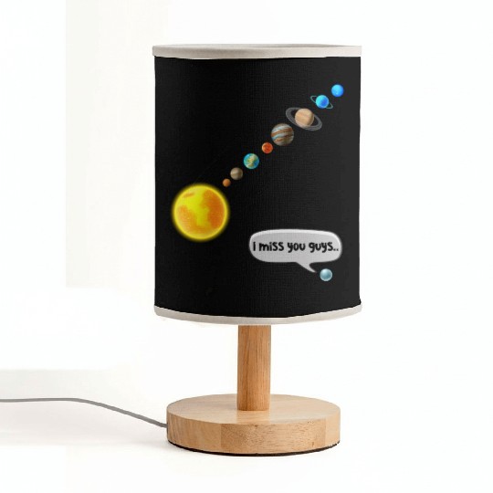 Funny Pluto and Solar System Space Science Gift Fabric Lamps