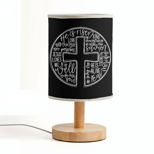 Cross With Words He is Risen Fabric Lamps