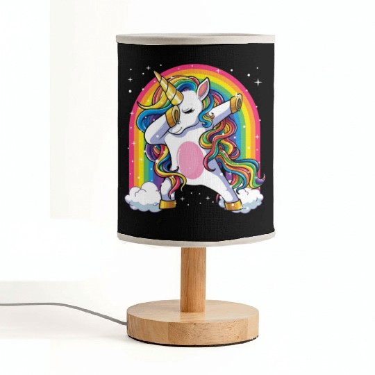 Dabbing Unicorn Rainbow Girls Kids Dab Unicorn Fabric Lamps