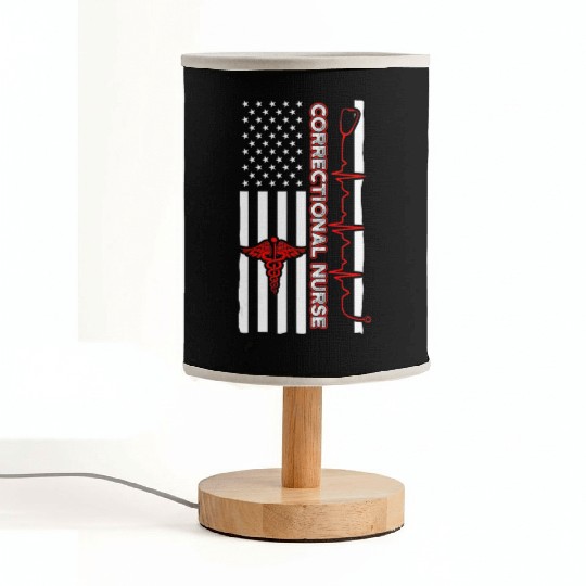 Correctional Nurse USA Flag Nursing RN Fabric Lamps