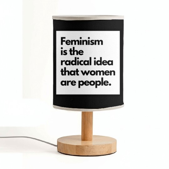Feminism solid back sticker Fabric Lamps