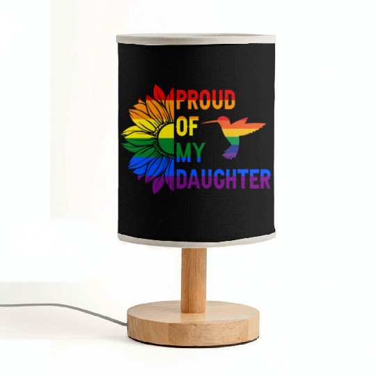 Proud of My Daughter Gay Pride Rainbow Sunflower Fabric Lamps