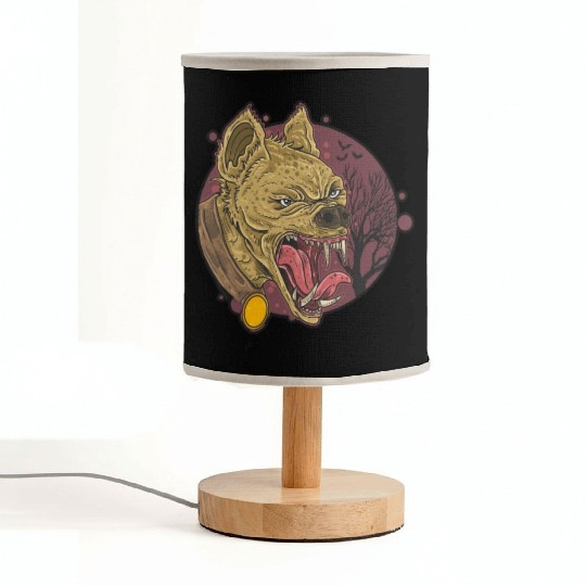 wild hyena angry face head Fabric Lamps