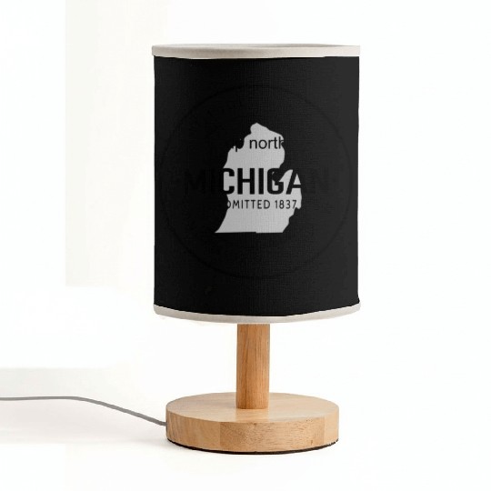 Up North Michigan 1837 Great Lakes Latitude And Lo Fabric Lamps