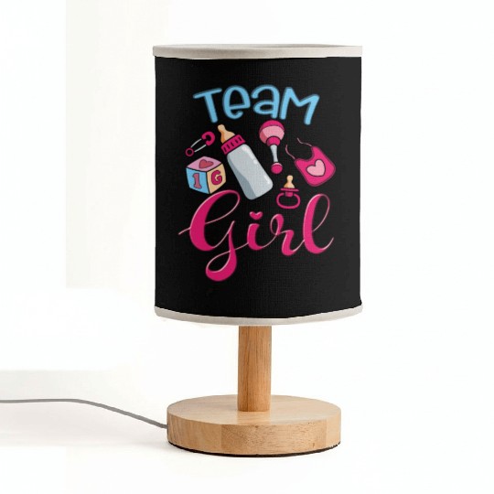Cute Team Girl, Gender Reveal, It's A Baby Girl Fabric Lamps