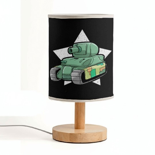 Sherman M4A1 WWII Army Tank History Vintage Fabric Lamps