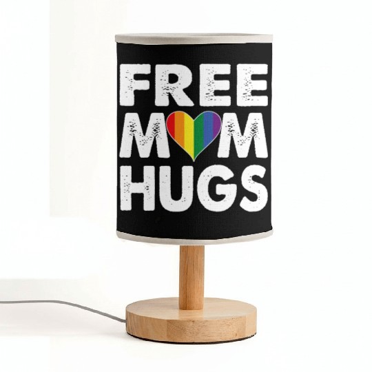 Free Mom Hugs Pride LGBTQ Rainbow Heart Fabric Lamps