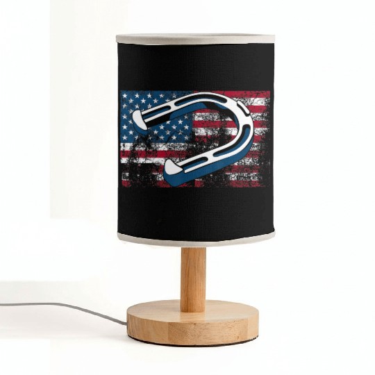 Cool Horseshoe Pitching USA Flag Funny US Pitcher Fabric Lamps