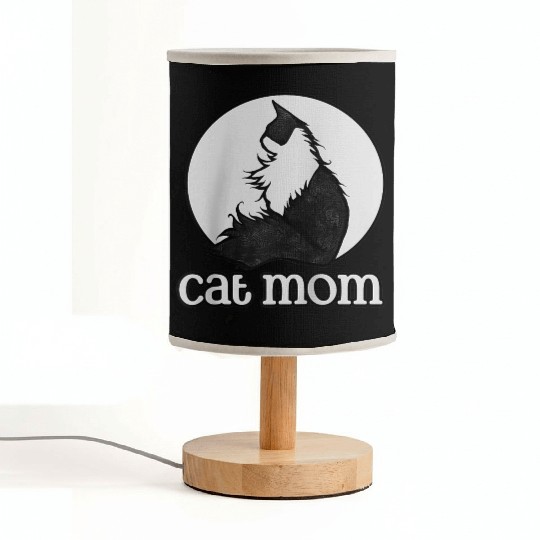 Cat Mom Tuxedo cat artwork I love my tuxedo cat Fabric Lamps