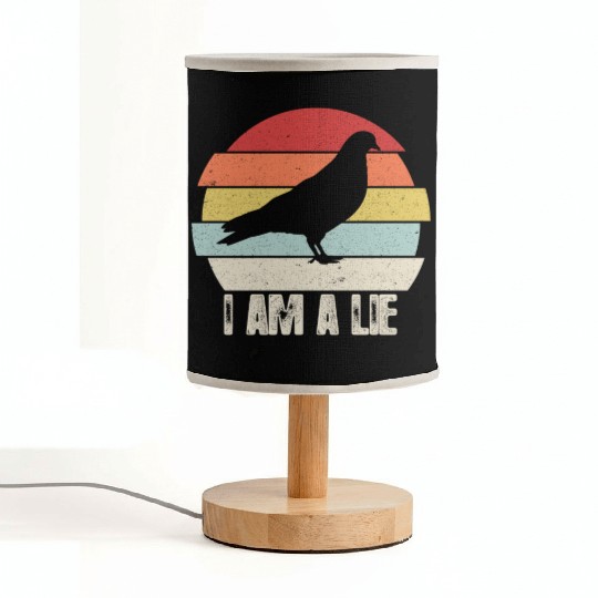 Vintage Retro I Am A Lie Fabric Lamps Bird Aren t Real