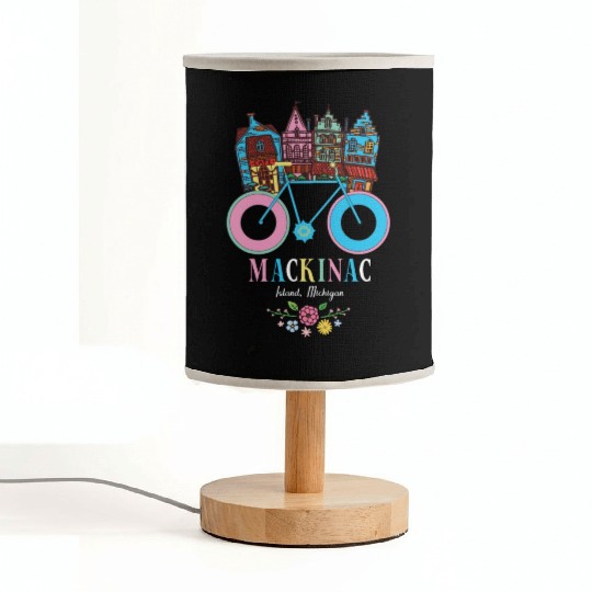 Mackinac Island Michigan Bike Art Fabric Lamps