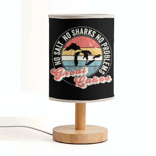 No Salt No Sharks No Problems Great Lakes Fabric Lamps