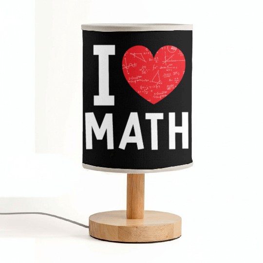 I Love Math Heart Math Fabric Lamps