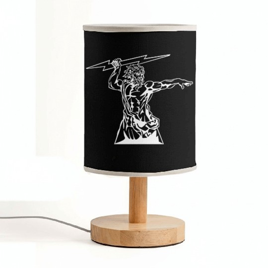 Greek mythology Zeus lightning bolt silhouette Fabric Lamps