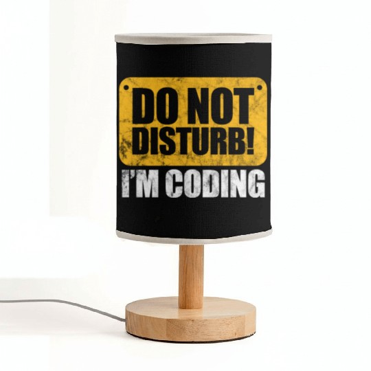 Do Not Disturb I'm Coding Vintage, Programmer Fabric Lamps