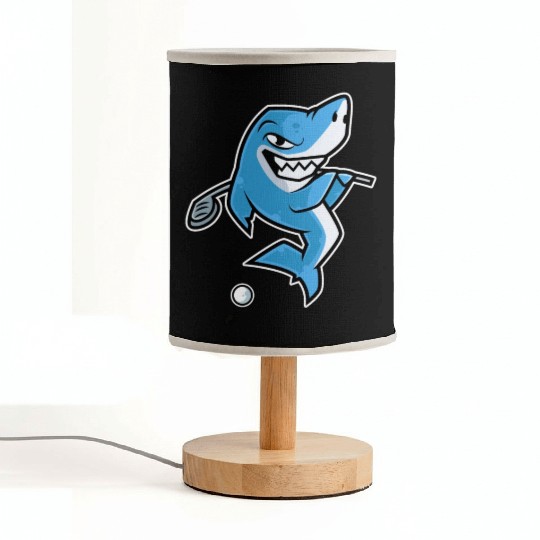 Shark Golf Player Golfer Golfing Funny Kids Boys Fabric Lamps