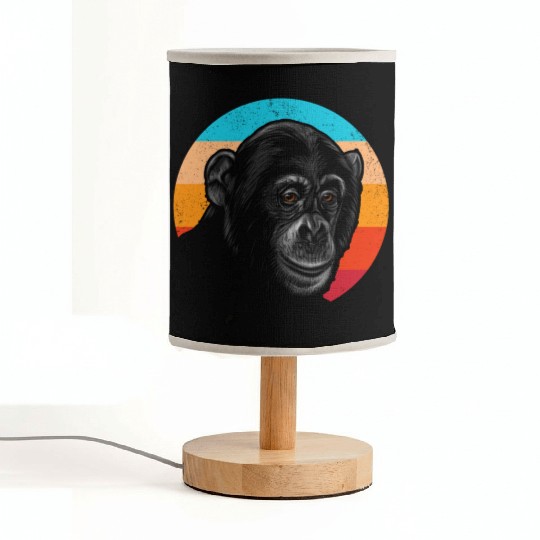 Vintage Chimpanzee Face Gorilla Monkey Lover Fabric Lamps