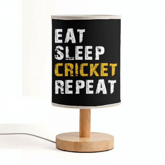 eat sleep cricket Fabric Lamps