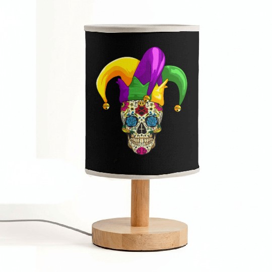 Sugar Skull Mardi Gras Jester Joker Louisiana Carn Fabric Lamps