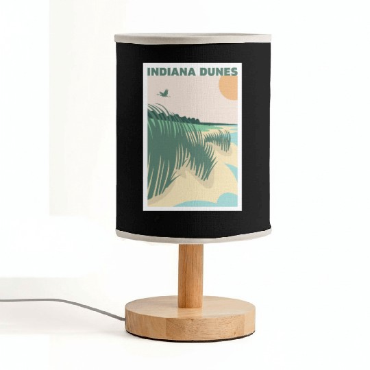 Grass Sunset Indiana Dunes Poster Fabric Lamps
