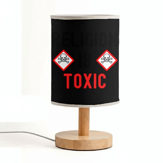 RELIGION Is TOXIC Skull Crossbones toxicity symbol Fabric Lamps