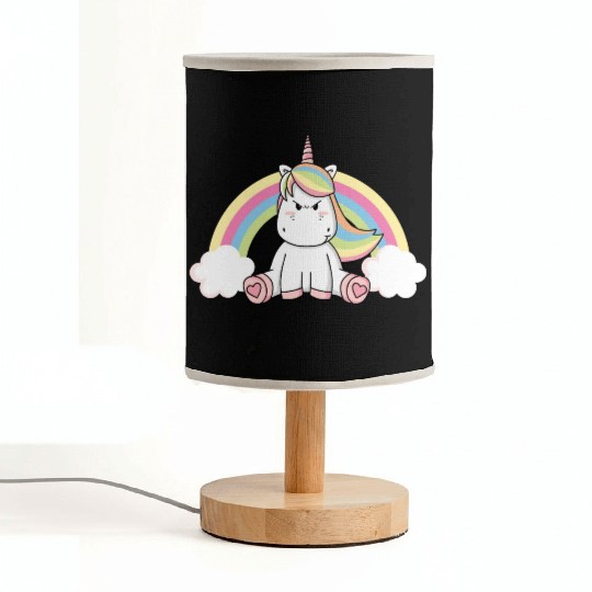 Grumpy Unicorn Evil Bad Mood Unicorn Rainbow Fabric Lamps
