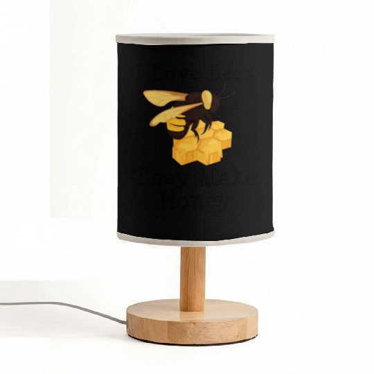 I Love Bees Honey Bee Beekeeping Beekeeper Fabric Lamps