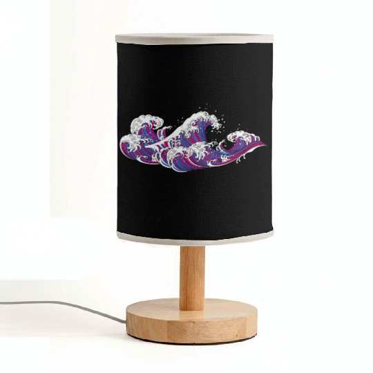 Long Japanese Bi Wave. Bisexual Pride. Fabric Lamps