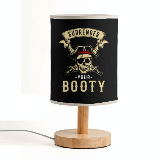 Surrender Your Booty Pirate Skull Crossbones Fabric Lamps