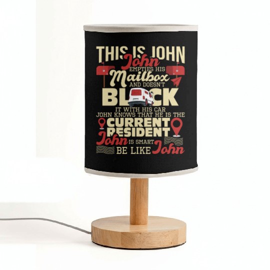 Be Like John Postal Worker Mailman Postman Mail Fabric Lamps