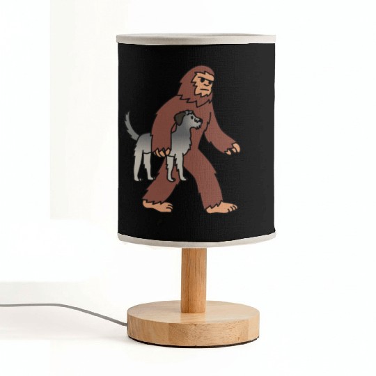 Bigfoot Sasquatch Walking Irish Wolfhound Fabric Lamps