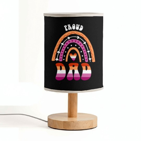 Proud Dad Lesbian Pride Rainbow Fabric Lamps