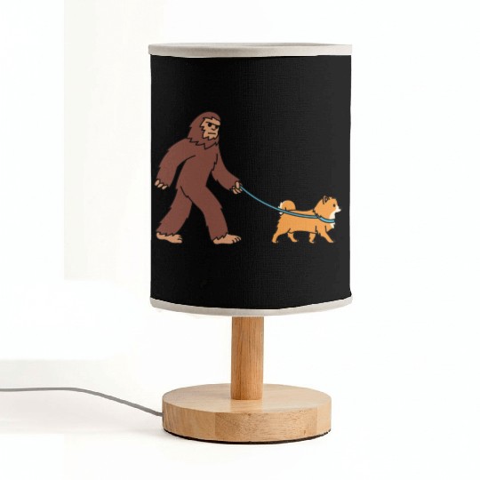 Bigfoot Sasquatch Walking Pomeranian Fabric Lamps