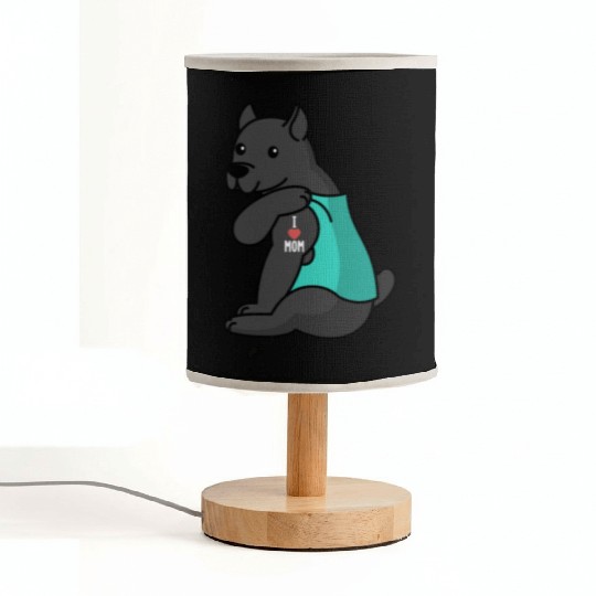 I Love Mom Tattoo Cane Corso Fabric Lamps