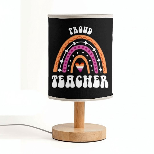 Proud Teacher Lesbian Pride Rainbow Fabric Lamps