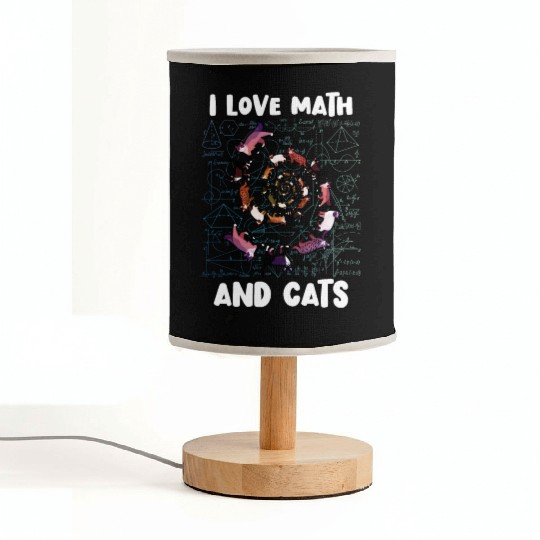 Math Kitty Cat I Love Math And Cats Mathematics Fabric Lamps