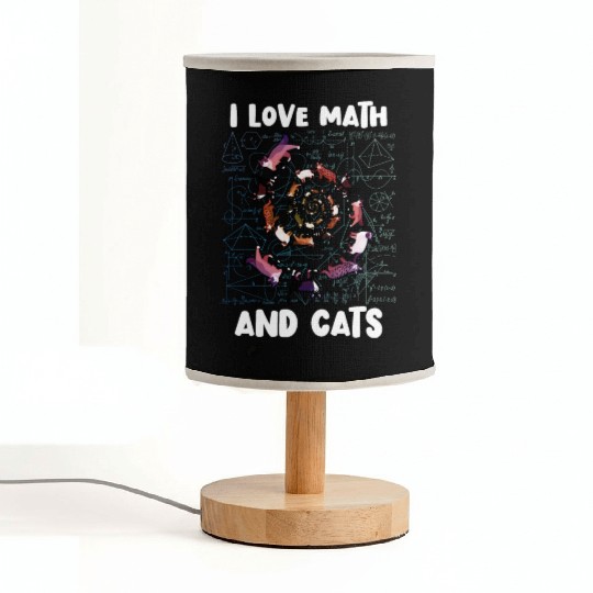 Math Kitty Cat I Love Math And Cats Mathematics Fabric Lamps