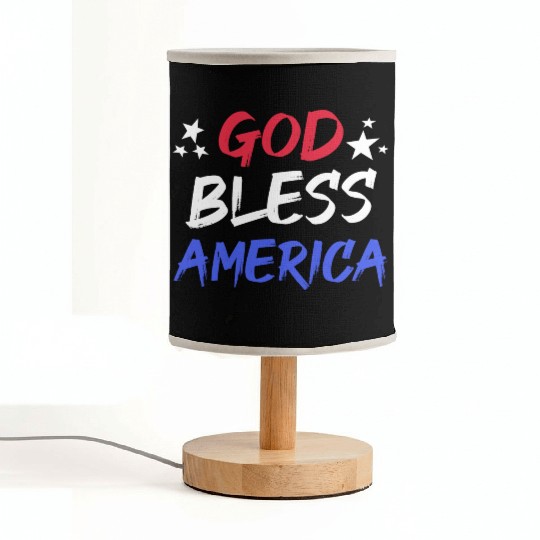 Patriotic USA God Bless America Fabric Lamps