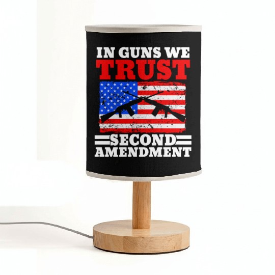 In Guns We Trust Second Amendment Gun Rights USA Fabric Lamps
