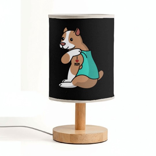 I Love Mom Tattoo Pit Bull Fabric Lamps