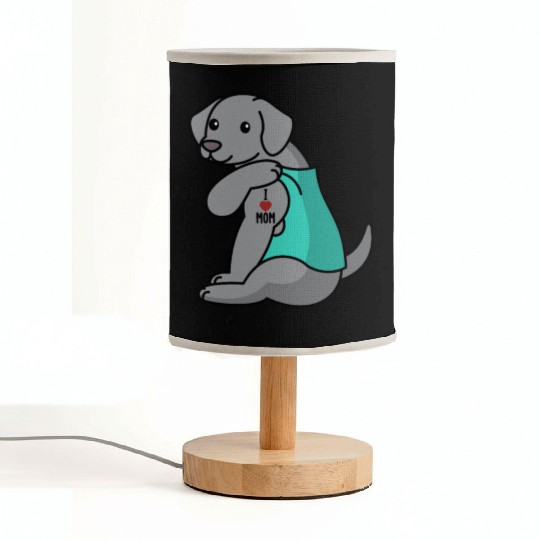 I Love Mom Tattoo Weimaraner Fabric Lamps