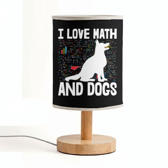 I Love Math & Dogs Fabric Lamps